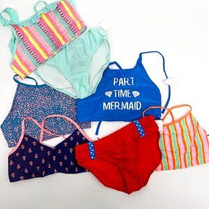 NEW Girls Bathing Suit Bikini Swimsuits Separates Tops Bottoms Bundle XL 14-16